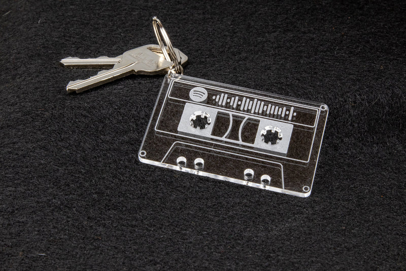 Personalized Spotify Code Mix Tape Cassette Music Keychain | Spotify Song Keychain