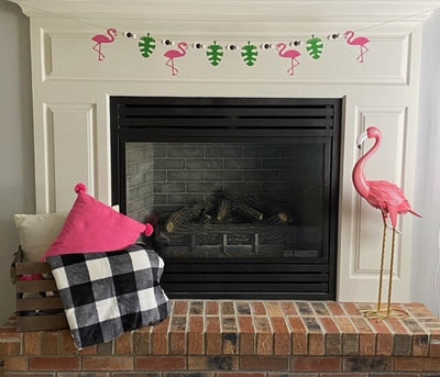 DIY Summer Wood Bead Garland with Flamingos for Fireplace Mantel | Laser Cut DIY Craft Kit