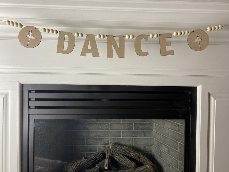 DIY Wood Dance Bead Garland for Fireplace Mantel, Laser Cut DIY Craft Kit, Dance Garland