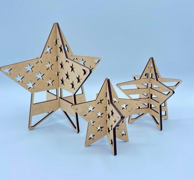 Patriotic 3D Standing Stars - DIY Craft Kit