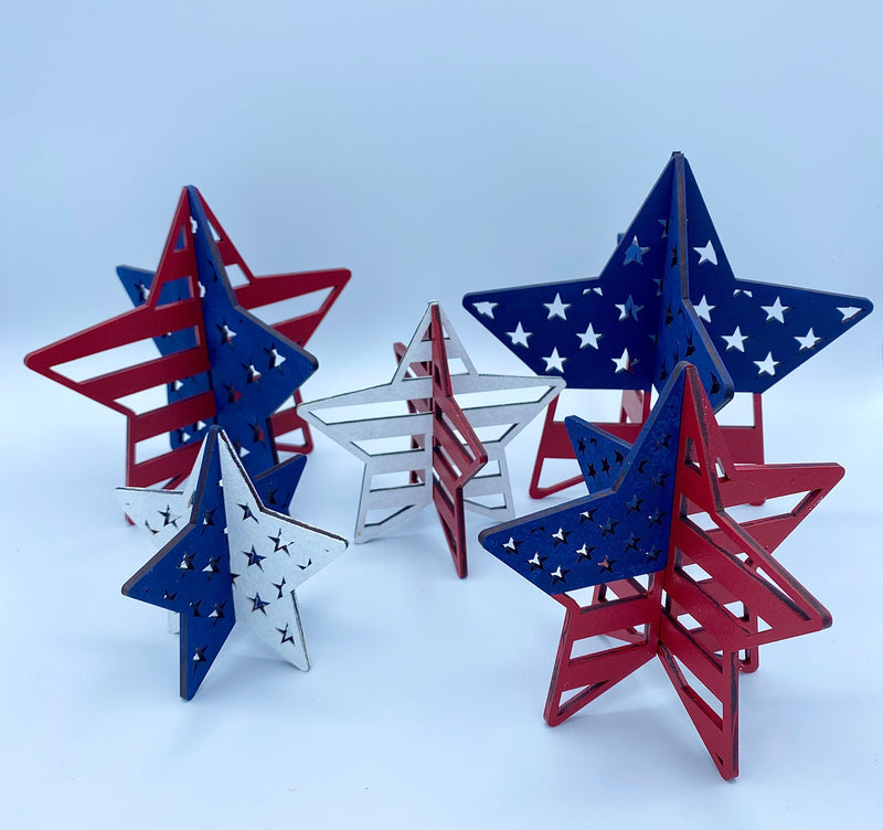 Patriotic 3D Standing Stars - DIY Craft Kit