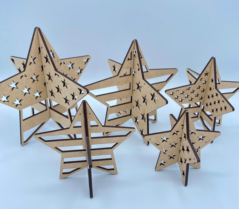 Patriotic 3D Standing Stars - DIY Craft Kit